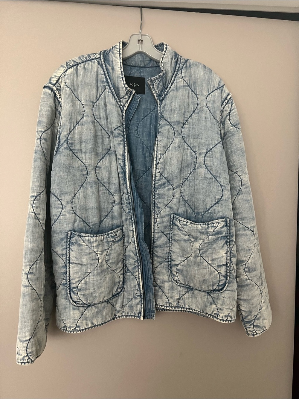 Rails Light Blue Quilted Shirt Jacket